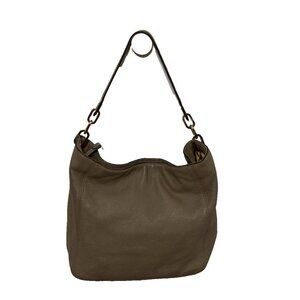 Michael Kors Fulton Large Hobo Shoulder Bag Purse Taupe Pebbled Leather